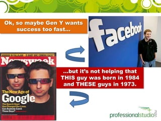 Ok, so maybe Gen Y wants success too fast……but it’s not helping that THIS guy was born in 1984 and THESE guys in 1973.