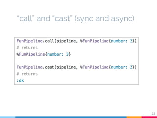 “call” and “cast” (sync and async)
23
 
