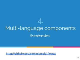 4.
Multi-language components
Example project
36
https://github.com/antonmi/multi_flowex
 