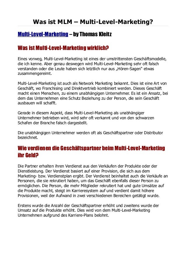 Was Ist Mlm Multi Level Marketing