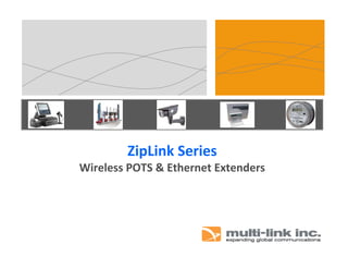 ZipLink Series
Wireless POTS & Ethernet Extenders
 