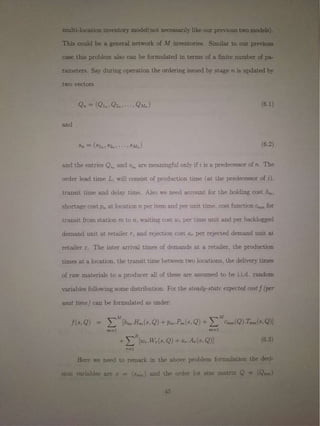 Multi location inventory models