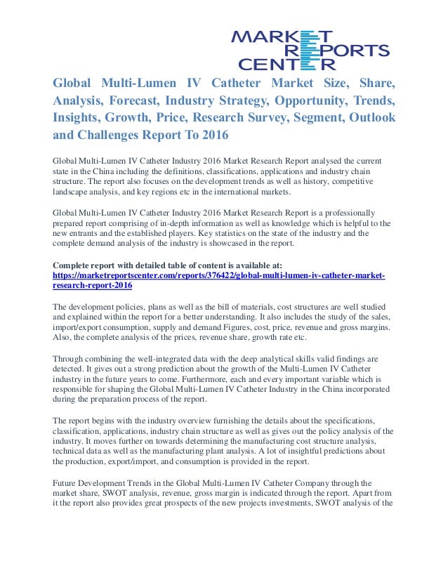 multi lumen iv catheter market share growth opportunity and outlook