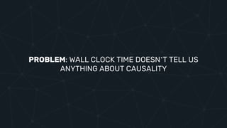 PROBLEM: WALL CLOCK TIME DOESN’T TELL US
ANYTHING ABOUT CAUSALITY
 