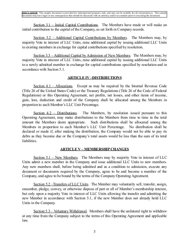 Multi Member Llc Operating Agreement Download