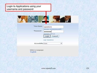 www.erpstuff.com 120
Login to Applications using your
username and password
 