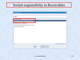 www.erpstuff.com 176
Switch responsibility to Receivables
 