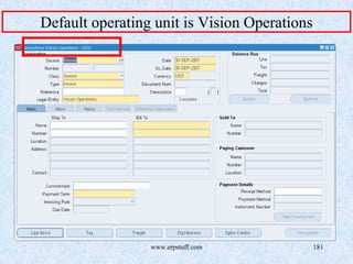 www.erpstuff.com 181
Default operating unit is Vision Operations
 