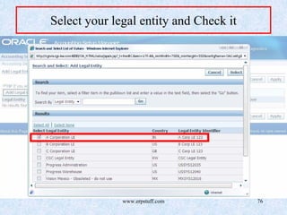 www.erpstuff.com 76
Select your legal entity and Check it
 