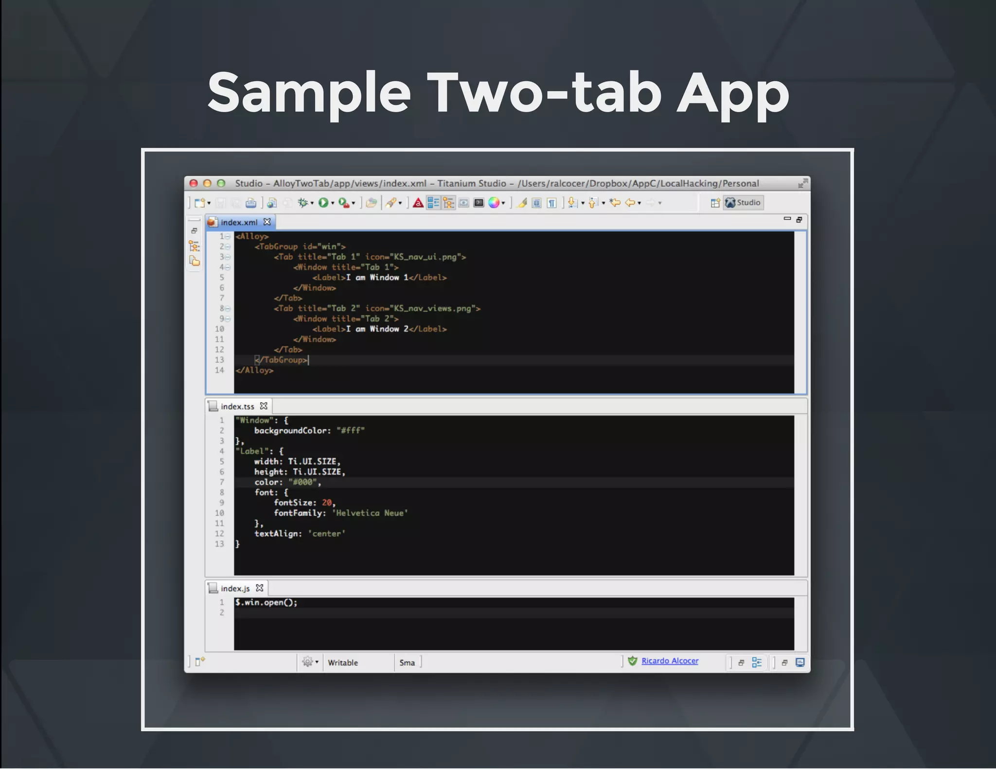 Sample Two-tab App
 