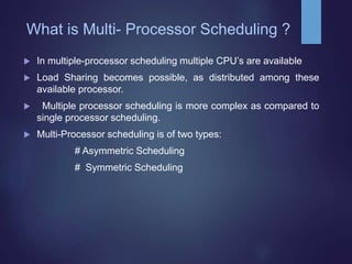 Multi processor scheduling | PPT