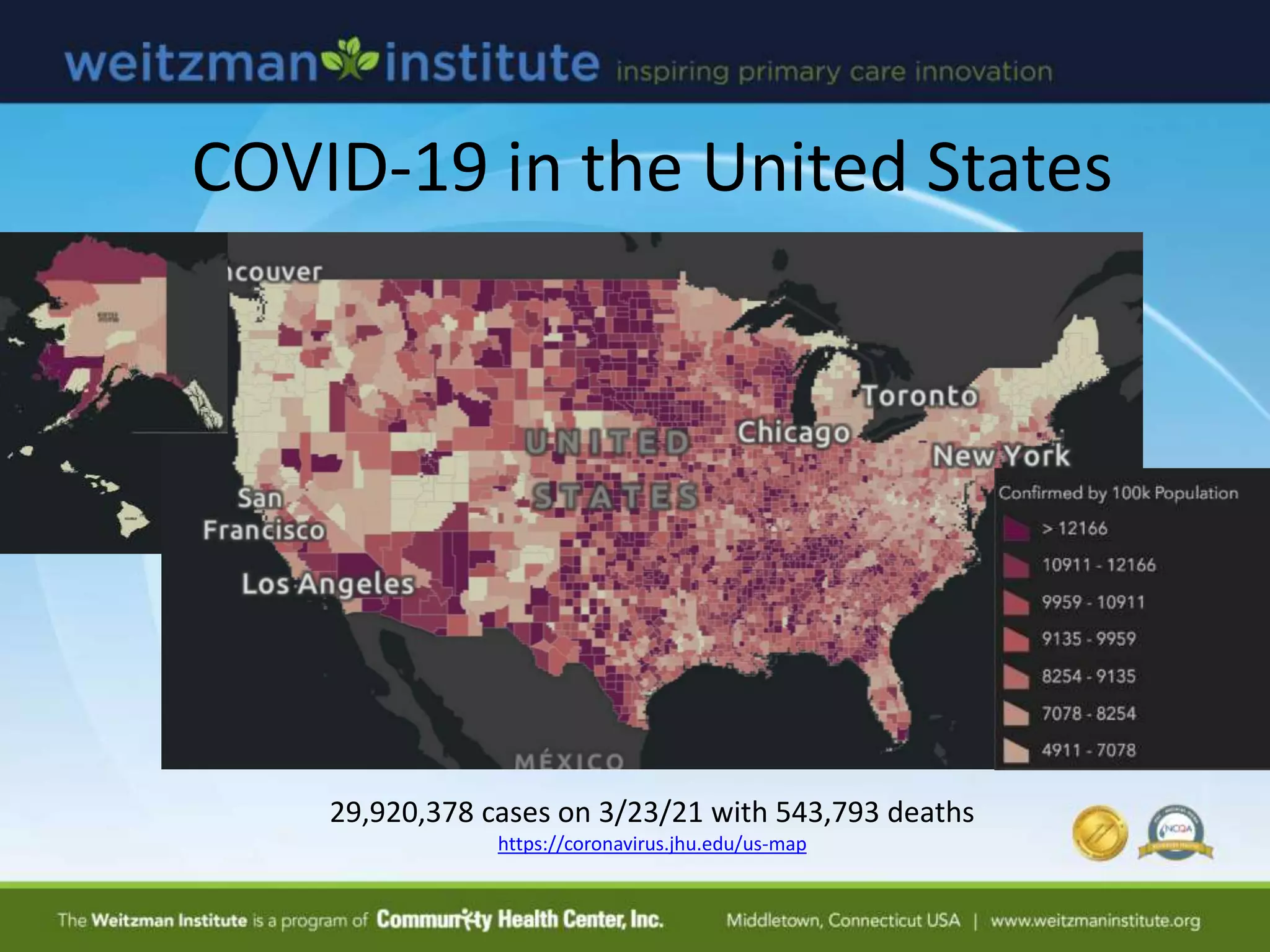 29,920,378 cases on 3/23/21 with 543,793 deaths
https://coronavirus.jhu.edu/us-map
COVID-19 in the United States
 