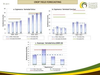 Using multi-site experimental data for seasonal forecasting and future conditions of crop yield