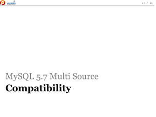 MySQL 5.7 Multi Source
Compatibility
 
42 / 46
 