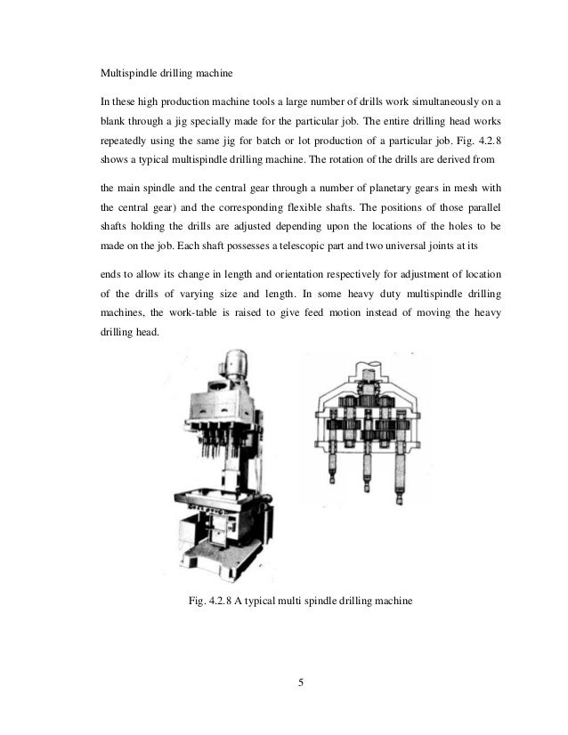 Multi spindle drilling machine project report