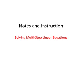 Multi step equations