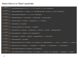 Notice there is no “Store” paramater.