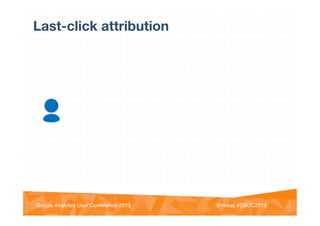 @vinoaj
@vinoaj #GAUC2013!Google Analytics User Conference 2013!
Last-click attribution
 