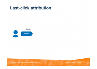 @vinoaj
@vinoaj #GAUC2013!Google Analytics User Conference 2013!
Last-click attribution
 