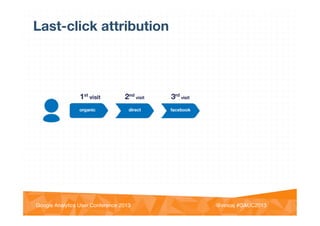 @vinoaj
@vinoaj #GAUC2013!Google Analytics User Conference 2013!
Last-click attribution
 
