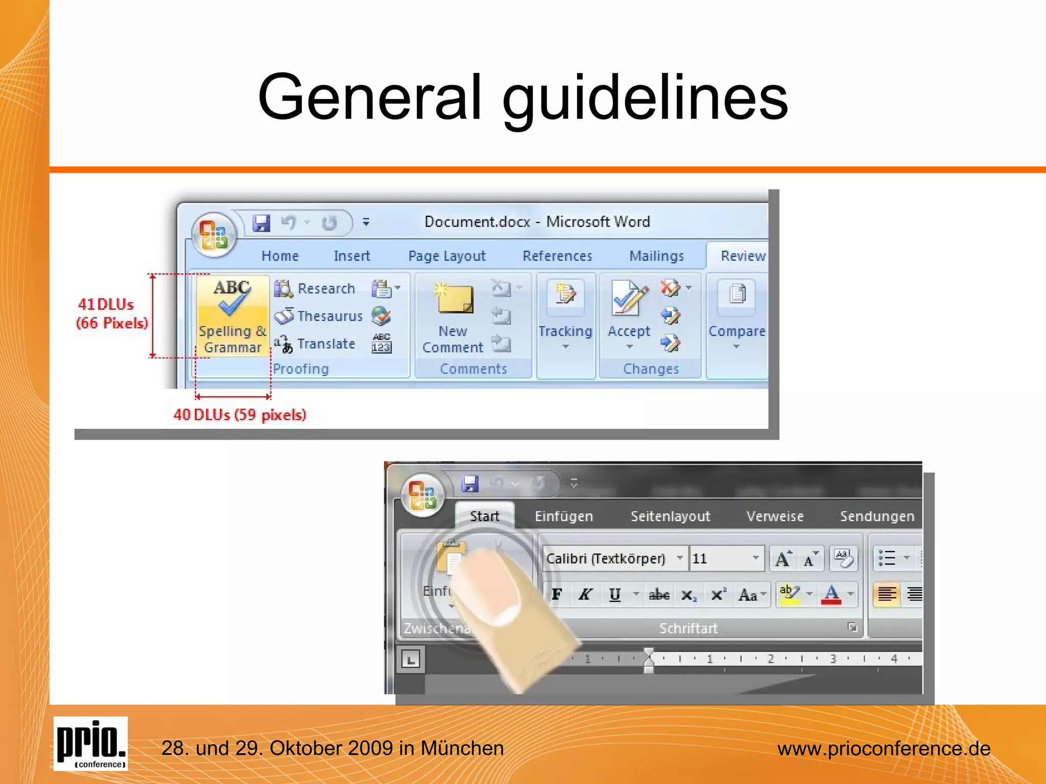 General guidelines 