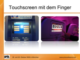 Touchscreen mit dem Finger 