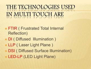 Multi touch technology (2) | PPTX