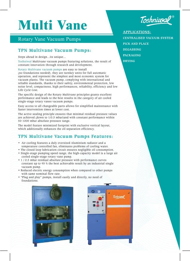 Toshniwal Multi vane vacuum pumps