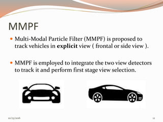 Multi view vehicle detection and tracking in crossroads | PPTX