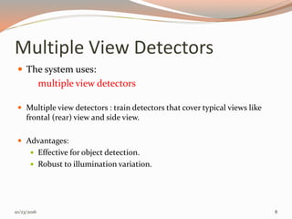 Multi view vehicle detection and tracking in crossroads | PPTX
