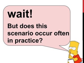 wait!
But does this
scenario occur often
in practice?
11
 
