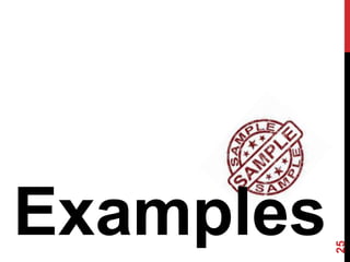 Examples
25
 