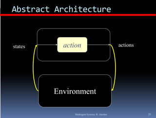 Abstract Architecture


states     action
           action                              actions




         Environment

              Multiagent Systems: R. Akerkar             25
 