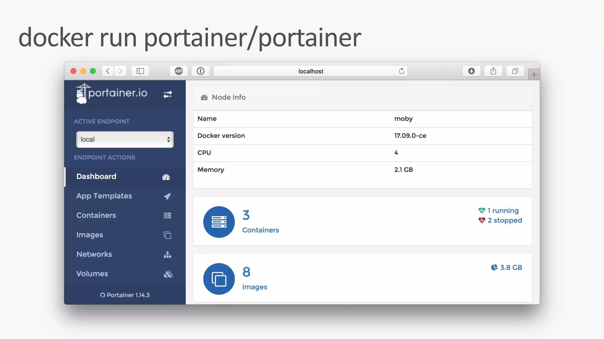 docker	run	portainer/portainer
 