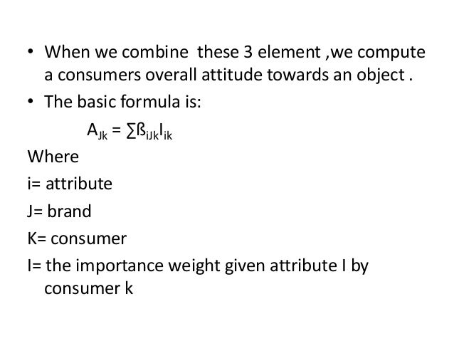 Multi attribute attitude model