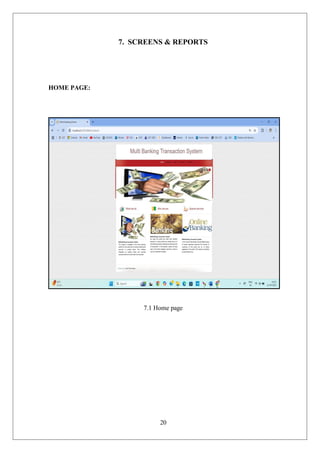 20
7. SCREENS & REPORTS
HOME PAGE:
7.1 Home page
 