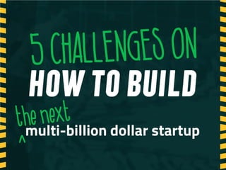 5 Challenges on How To Build The Next Multi-Billion Dollar Startup
