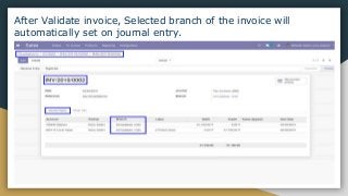 After Validate invoice, Selected branch of the invoice will
automatically set on journal entry.
 