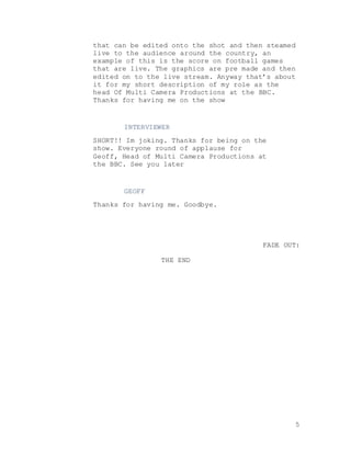 Multi cam interview script | DOCX
