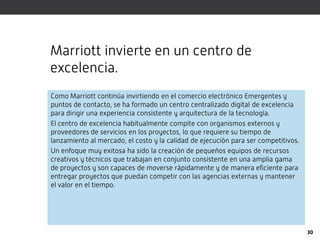 Marriott invierte en un centro de
excelencia.
Como Marriott continúa invirtiendo en el comercio electrónico Emergentes y
p...
