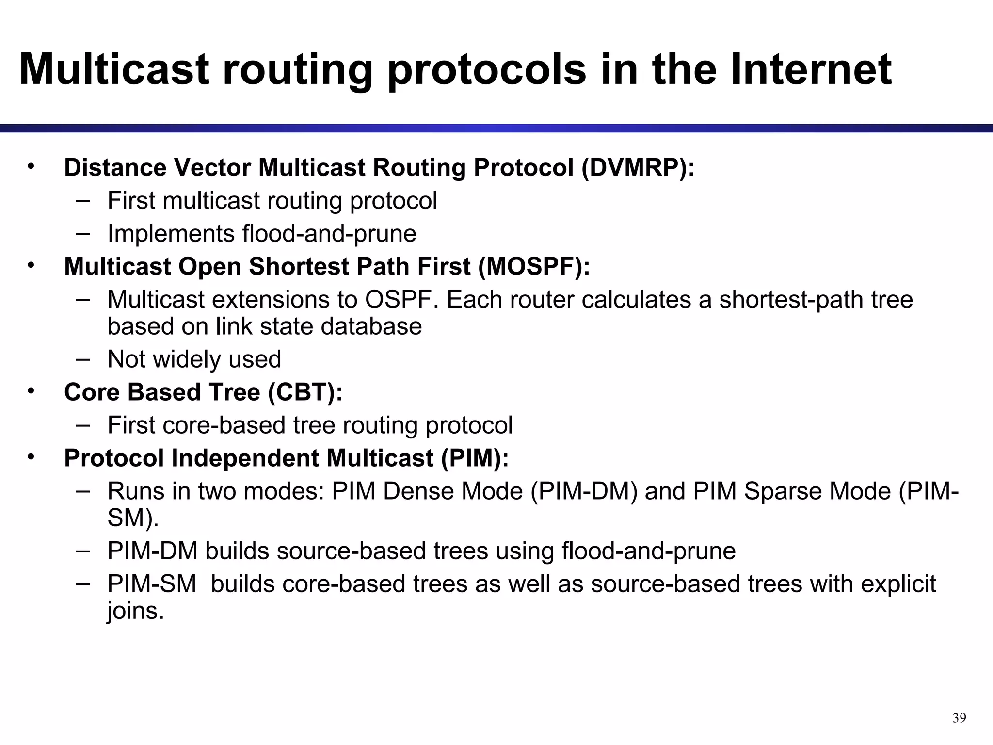 Multicast Routing Protocols | PPT | Computer Networking | Computing