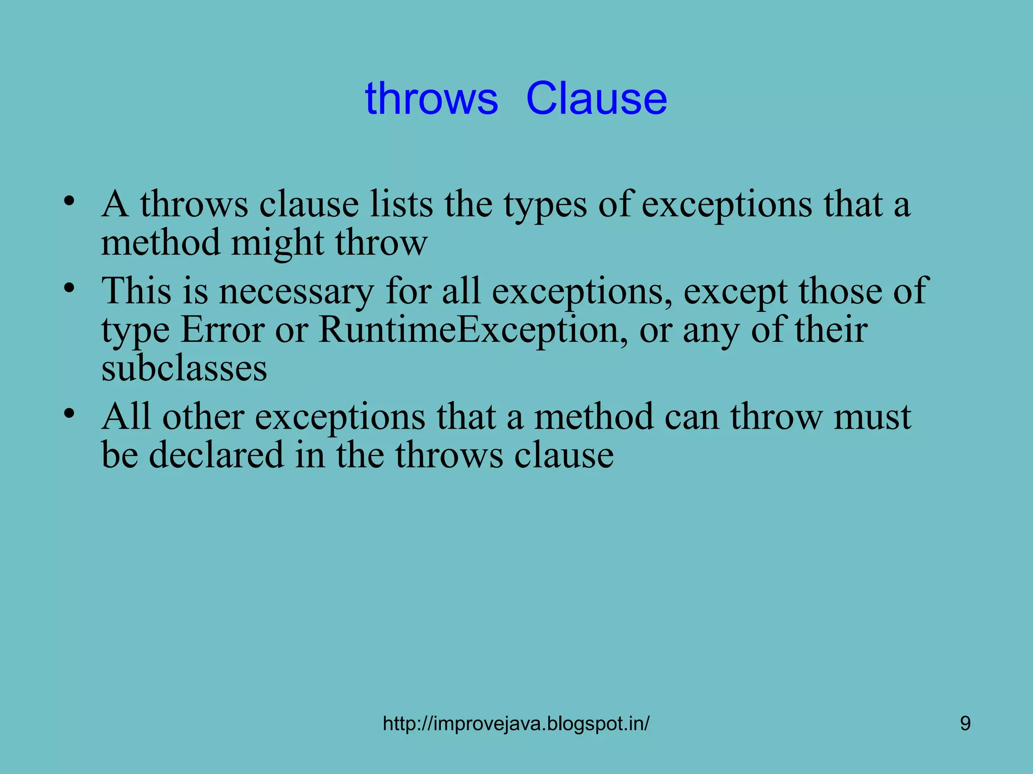 Multi catch statement | PPT