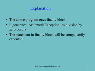 Multi catch statement | PPT