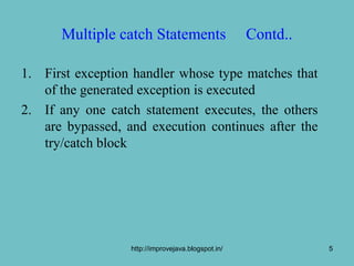 Multi catch statement | PPT