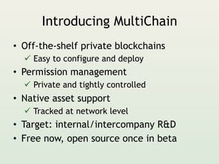 MultiChain – Private multicurrency blockchain platform | PDF