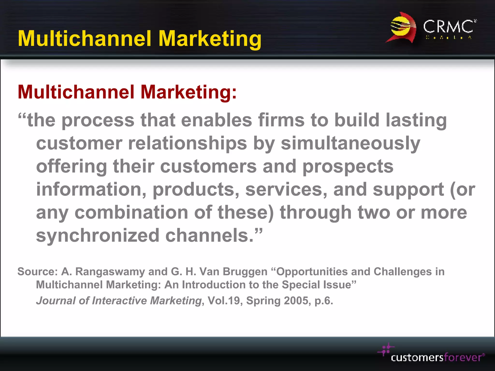 Fresh Look at Multi Channel Marketing Lecture