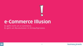 14
Beispiel Amazon
ALLES („the everything store“)...
Individuell auf den Kunden zugeschnitten
Maximale Angebots-Transparenz
Wann und wie der Kunde es will
= DIE Produkte-Plattform
„We don’t sell things. We help people make
better purchase decisions!“
(Jeff Bezos)
 