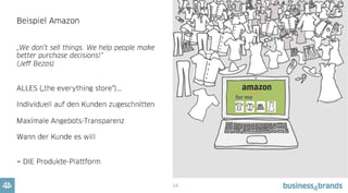 15
„... oder schick‘s zurück!“
Verlagerung der Umkleidekabine in das
Wohnzimmer des Kunden...
Noch aktuellere Angebote...
Und wieder: Alles. Überall. Individuell für mich...
Usw.
Beispiel Zappos / Zalando / ASOS
 