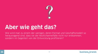 38
Regel 1:
Versuchen Sie NICHT Ihr heutiges Format zu VERTEIDIGEN.
Das ist der falsche Fokus. Und aussichtslos.
Von Amazon
lernen
 