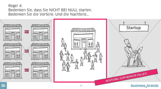 42
Regel 5:
Bedenken Sie, dass Sie NICHT BEI NULL starten.
Bedenken Sie die Vorteile. Und die Nachteile...
 